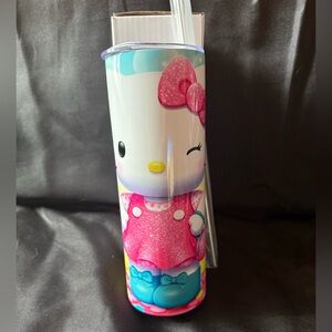 New 20oz Hello Kitty Insulated Tumbler with Straw Cleaner Slid Lid